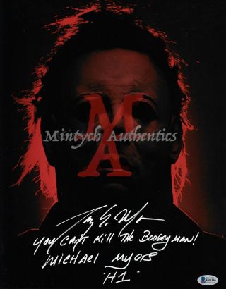 Tony Moran Halloween Auto Signed 11x14 Photo Michael Myers Beckett H1