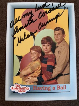 Aneta Corsaut “helen Crump” The Andy Griffith Show Autographed Trading Card