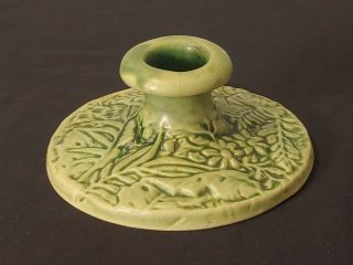 Antique Weller Pottery Marvo Green Art Deco Fern Candle Holder