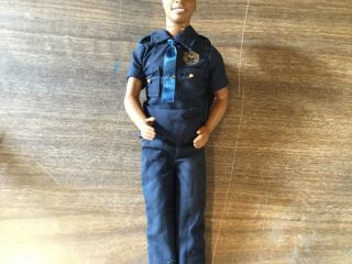 VINTAGE AFRICAN AMERICAN MATTEL KEN DOLL,  IN POLICE OUTFIT 3