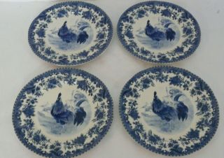 William James Farmyard Rooster Salad Plates 8 " Set Of 4 -