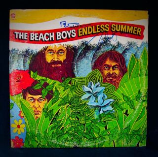 The Beach Boys Autographed Endless Summer Album By Brian Wilson & Mike Love Surf