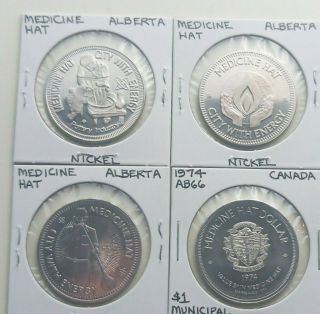 1974 1975 1976 1978 Medicine Hat Alberta $1 Dollar Trade Token (s) Uncirculated