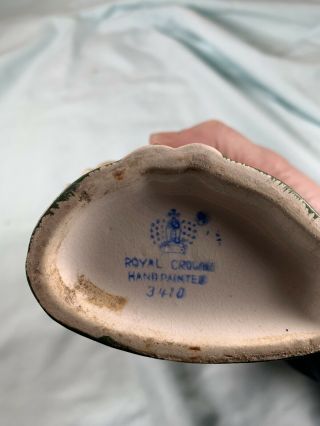 vintage Royal Crown 3410 Demure lady head vase pink lipstick 3