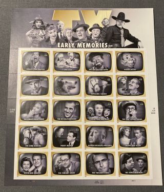 Usa Sheet Of 20 Stamps Tv Early Memories 44 Cent Scott 4414