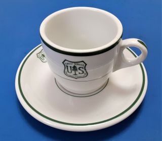 Vintage U.  S.  Forest Service Coffee Cup & Saucer - Jackson China 1939