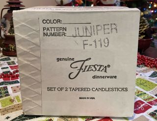 Fiesta Fiestaware Juniper Tapered Candle Holders Y2k Millennium.