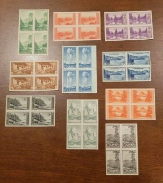 Scott : 756 - 765 - National Parks Issue Ngai Set Of 10 Block Of Four Imperf