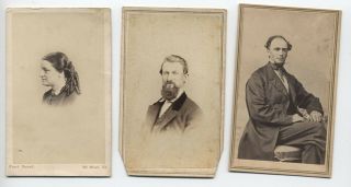 1860s 4 Cdv Photographs With Revenue Stamps [y6136]