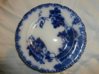 Maddock And Sons Flow Blue Bread / Desert Plate Virginia Gold Trim