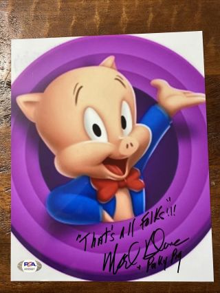 Noel Blanc Signed 8x10 Photo Psa Dna Autographed Looney Tunes Porky Pig