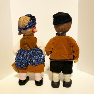 Vintage 1982 Alpine Girl & Boy Doll Hand Painted Bisque Porcelain Movable Parts 3