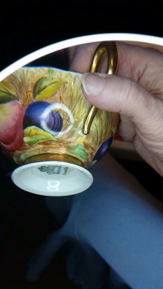 Antique Aynsley Orchard Gold Fruit Bone China England Cup Only Signed & Markings 3