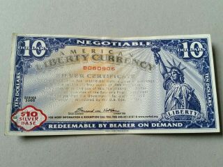 Norfed $10 American Liberty Currency Warehouse Receipt Silver Certificate 2003
