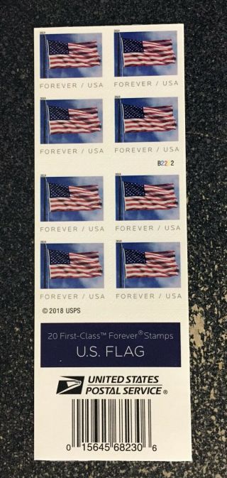 2019usa 5345 Forever U.  S.  Flag Us - Booklet Of 20 (bca) (b2222)