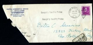 1951 L.  A Cover By Cancelling Machine W/4 U.  S.  Post Office Official Seals