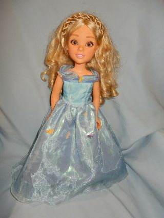 Disney Cinderella 18” Doll Blue Butterfly Sparkle Gown 2015 First Production
