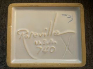 Vintage ROSEVILLE ART POTTERY cigarette/trinket Box 3” x 4” 3