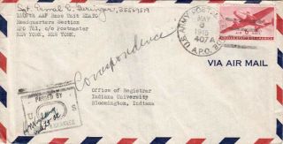 6c Transport 1945 U.  S.  Army Postal Service,  A.  P.  O.  407a Liverpool,  England 1407t