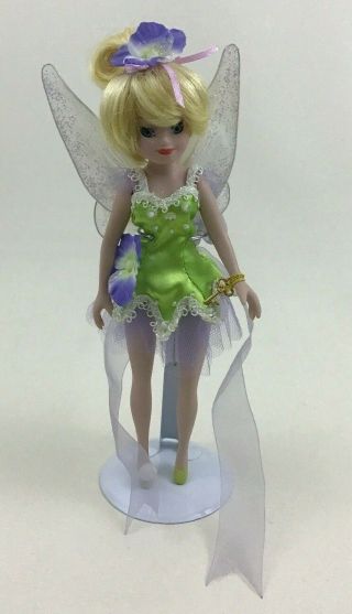 Tinker Bell Fairy Disney Princess Brass Key 9 " Porcelain Doll With Stand 2003