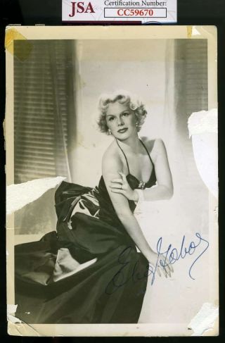 Eva Gabor Jsa Hand Signed Vintage 5x7 Photo Autograph