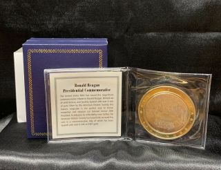 Official U.  S.  Ronald Reagan Presidential Commemorative Medal Coin 24kt Gold