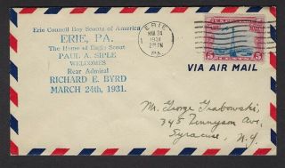 1931 Us Boy Scout Paul Siple Erie Pa Welcome Byrd Antarctic 31 - 4c