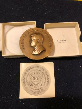 Vtg 1961 Medallic Art Jfk John Kennedy Inauguration Bronze Medal