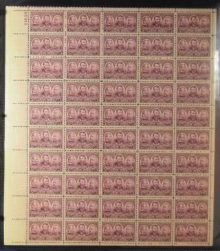 Us Scott 787 Pane Of 50 Army Sherman Sheridan And Grant Stamps 3 Cent Face Mnh