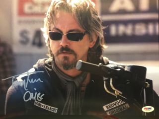 Tommy Flanagan Signed Sons Of Anarchy Photo 11x14 Chibs Autograph Psa/dna V57795