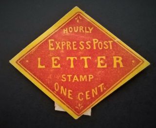 Local Post Type 4 Taylor Hourly Express Post Letter Stamp 1862