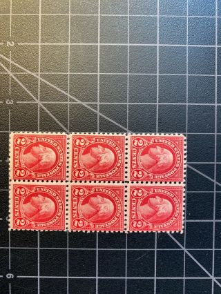 George Washington 2 Cent Stamp Sc 583 1924 block of 6 2