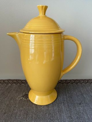Vintage Homer Laughlin Fiestaware Yellow Coffee Server Pot With Lid