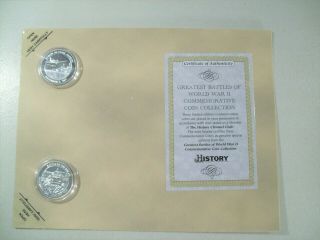 The History Channel Greatest Battles Of Wwii Silver Plated Coins Pearl Harbor