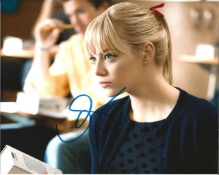 Sexy Actress Emma Stone Signed The Spiderman 8x10 Photo Gwen Stacy C
