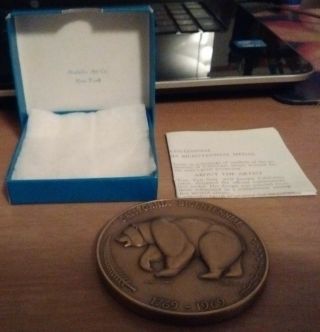 1969 California Bicentennial 2½ " Bronze Medal Medallic Art Co.
