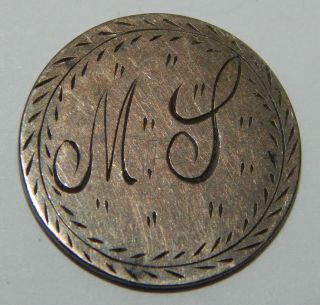 Love Token - Engraved " M.  S.  " On A Seated Liberty Dime