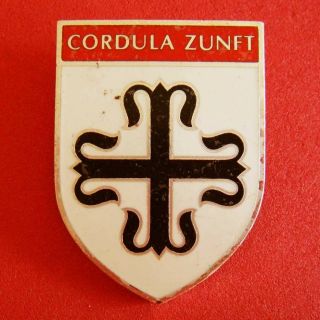 Mustc Cordula Zunft Black Cross Order Enamel Medal Pin Badge By Huguenin Locle