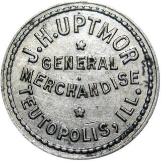 1914 Teutopolis Illinois Good For Token J H Uptmor