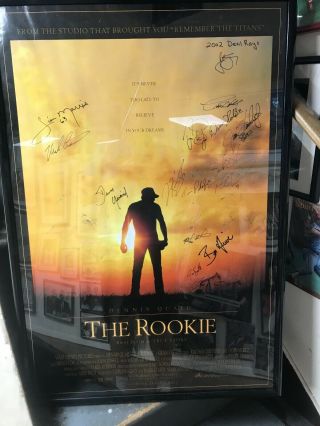 The Rookie Disney Movie Poster Signed By Dennis Quaid /jim Morris