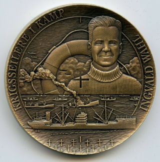 Norway Wwii Bronze Medal Ingvald Wahl Civilian Seaman In War Battles