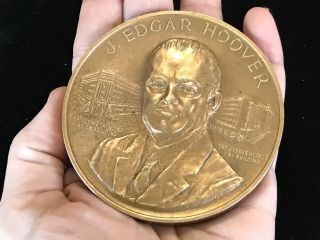 Vintage 1/2 Pound Brass Cooper Token 1972 J Edgar Hoover Fbi Director Medal