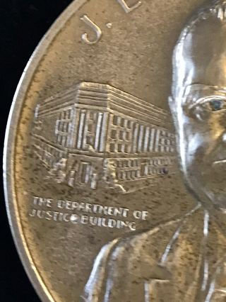 Vintage 1/2 Pound Brass Cooper Token 1972 J Edgar Hoover FBI Director Medal 3