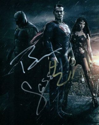 Henry Cavill Ben Affleck Gal Gadot Signed 8x10 Picture Autographed Photo,