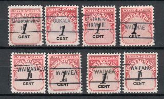 Local Precancels From Hawaii - Town And Type - All Due Stamps