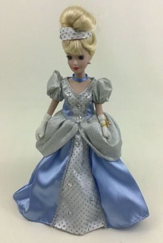 Cinderella Disney Princess Brass Key 10 " Porcelain Doll With Stand 2004