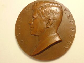 President John F.  Kennedy Bronze Inaugural Medal,  Signed Leroy Roberts 1961