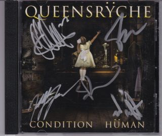 Queensryche Human Signed Cd All 5 Members Very Rare Autographed