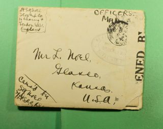 Dr Who 1918 Officer Frank To Usa Wwi Censored Plus Letter F66485