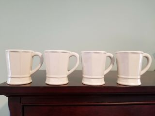 Pfaltzgraff Heritage White Octagon Coffee Mug Cup Set Of 4 Very Rare